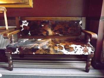 whole cow hide bench